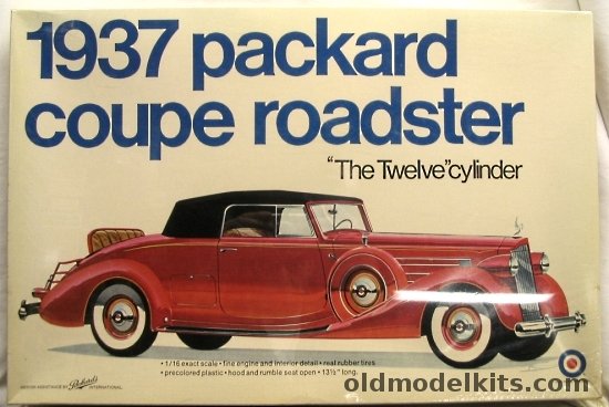 Entex 1/16 1937 Packard V-12 Roadster Coupe - (Ex-Bandai), 8499 plastic model kit